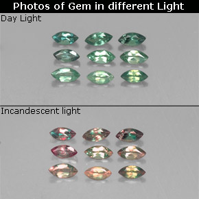 Pedras preciosas de alexandrita mudança de cor natural de  ct, marquise, VS