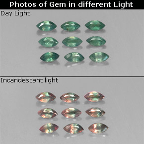 Pedras preciosas de alexandrita mudança de cor natural de  ct, marquise, VS