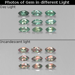 Pedras preciosas de alexandrita multicolorido natural de  ct, marquise, VS