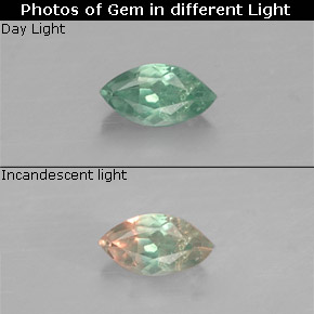 Alexandrite Verde/Vermelho Natural 0.10ct, Marquesa, VVS-VS