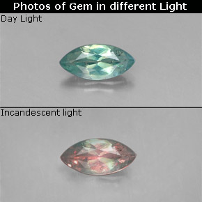 Alexandrite Verde/Vermelho Natural 0.17ct, Marquesa, VS