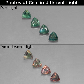 Pedras preciosas de Alexandrite Verde/Vermelho natural de  ct, Trilhão, VS