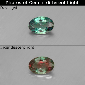 Alexandrita multicolorido natural 0,36ct, corte oval, VS-SI