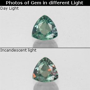 Alexandrita multicolorido natural 0,15ct, trillion, VS