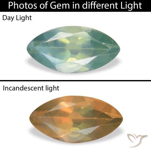 0.12ct Natural Luz verde Alexandrite, Marquesa, VVS-VS