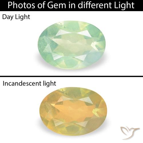 0.18ct Natural Amarelo Claro Verde Alexandrite, oval, VVS-VS
