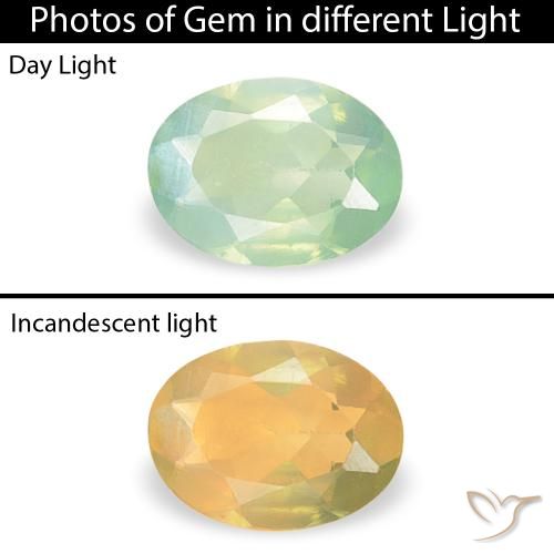0.12ct Natural Amarelo Claro Verde Alexandrite, oval, VVS-VS