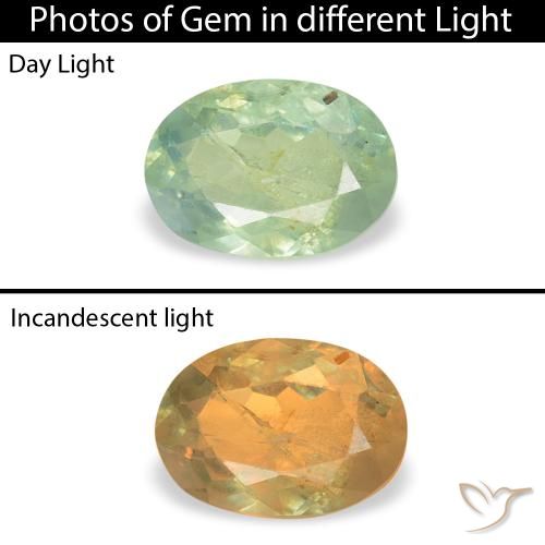 0.49ct Natural Verde muito claro Alexandrite, oval, SI