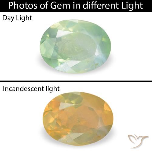 0.16ct Natural Verde muito claro Alexandrite, oval, VS