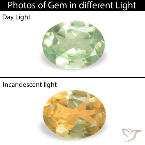 0.17ct Natural Amarelo verde Alexandrite, oval, VS