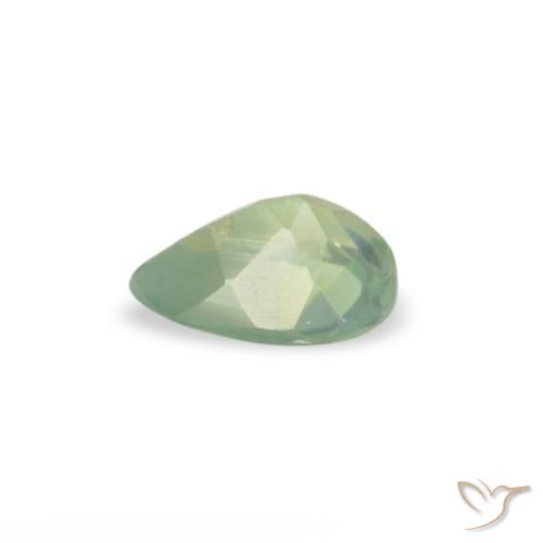 Alexandrite Amarelo verde Natural 0.13ct, Formato de pêra, VS
