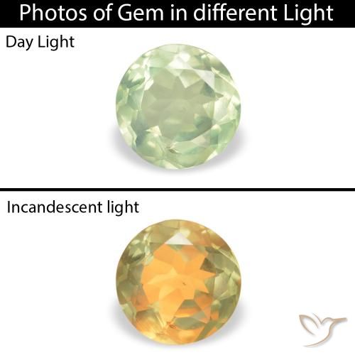 0.28ct Natural Amarelo verde Alexandrite, Redondo, VS