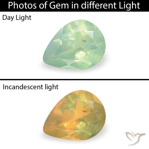 0.09ct Natural Luz verde Alexandrite, Formato de pêra, VS