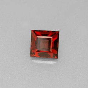 Granada Almandina Laranja Vermelho Natural 1.26ct, Quadrado, VS
