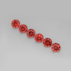 Pedras preciosas de Granada Almandina Laranja Vermelho natural de  ct, Corte Redondo, VS