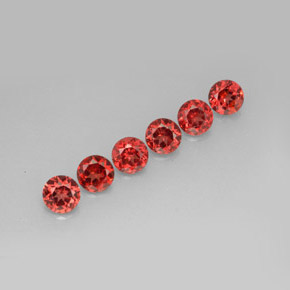 Pedras preciosas de Granada Almandina Laranja Vermelho natural de  ct, Corte Redondo, VS