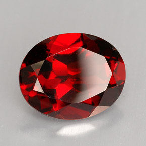 Granada almandina vermelho natural 3,00ct, corte oval, VVS-VS