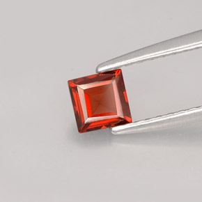 Granada Almandina Laranja Vermelho Natural 0.48ct, Quadrado, VVS-VS