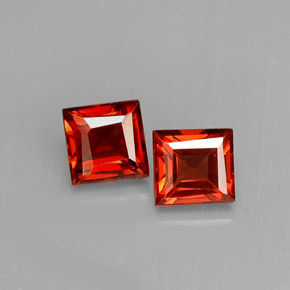 Pedras preciosas de granada almandina vermelho natural de  ct, quadrado, VVS-VS
