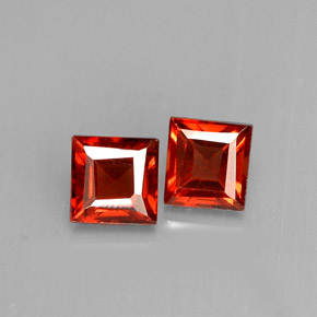 Pedras preciosas de granada almandina vermelho natural de  ct, quadrado, VVS-VS