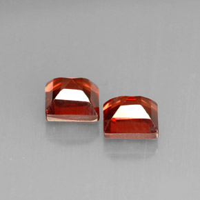 Pedras preciosas de granada almandina vermelho natural de  ct, quadrado, VVS-VS