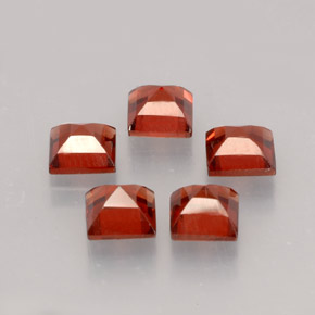 Pedras preciosas de granada almandina vermelho natural de  ct, quadrado, VVS-VS