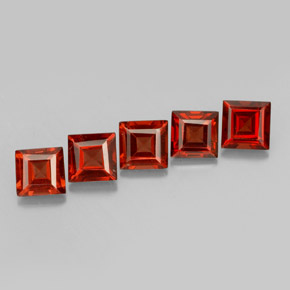 Pedras preciosas de Granada Almandina Laranja Vermelho natural de  ct, Quadrado, VVS-VS