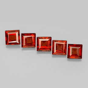 Pedras preciosas de granada almandina vermelho natural de  ct, quadrado, VVS-VS