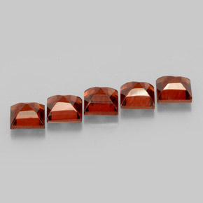 Pedras preciosas de granada almandina vermelho natural de  ct, quadrado, VVS-VS