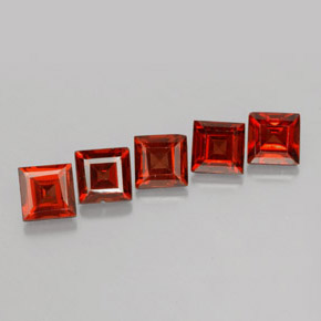 Pedras preciosas de Granada Almandina Laranja Vermelho natural de  ct, Quadrado, VVS-VS