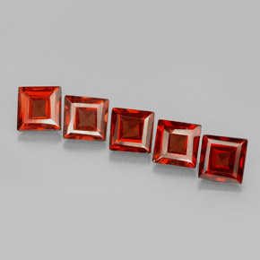 Pedras preciosas de granada almandina vermelho natural de  ct, quadrado, VVS-VS