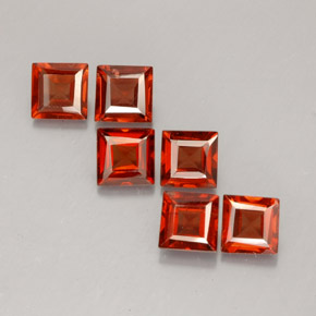 Pedras preciosas de granada almandina vermelho natural de  ct, quadrado, VVS-VS
