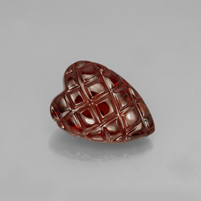 Granada Almandina Vermelho escuro Natural 2.85ct, Formato de coração, Translúcido