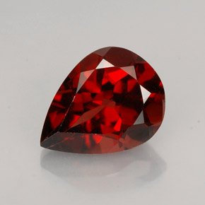 Granada almandina vermelho natural 2,00ct, formato de pêra, VVS-VS