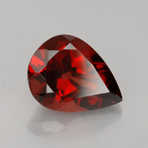 Granada almandina vermelho natural 2,00ct, formato de pêra, VVS-VS