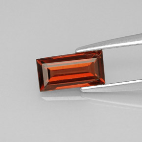 Granada almandina vermelho natural 1,04ct, baguete, VVS-VS