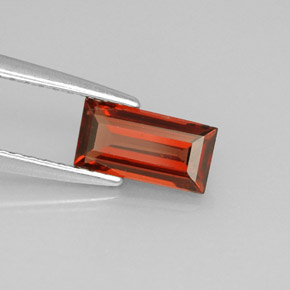 Granada almandina vermelho natural 1,04ct, baguete, VVS-VS