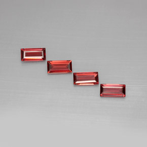 Pedras preciosas de Granada Almandina Vermelho natural de  ct, baguete, VVS-VS