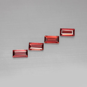 Pedras preciosas de Granada Almandina Vermelho natural de  ct, baguete, VVS-VS