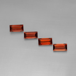 Pedras preciosas de granada almandina vermelho natural de  ct, baguete, VVS-VS