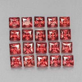 Pedras preciosas de Granada Almandina Vermelho natural de  ct, Quadrado, VVS-VS