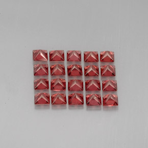 Pedras preciosas de Granada Almandina Vermelho natural de  ct, Quadrado, VVS-VS