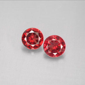 Pedras preciosas de granada almandina vermelho natural de  ct, corte redondo, VS