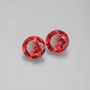Pedras preciosas de granada almandina vermelho natural de  ct, corte redondo, VS