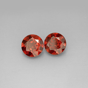 Pedras preciosas de granada almandina vermelho natural de  ct, corte redondo, VS