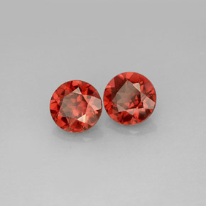 Pedras preciosas de granada almandina vermelho natural de  ct, corte redondo, VS