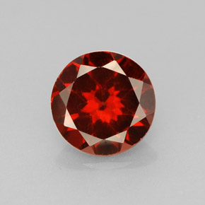 Granada almandina vermelho natural 1,47ct, corte redondo, VVS-VS