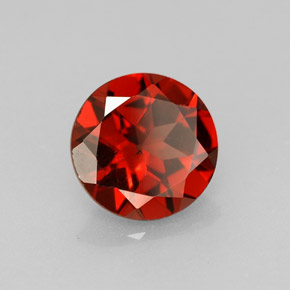 Granada almandina vermelho natural 1,47ct, corte redondo, VVS-VS