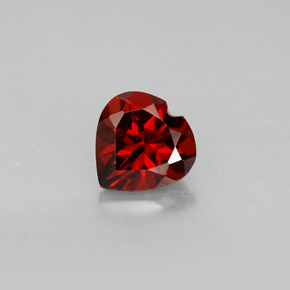 Granada Almandina Vermelho Natural 1.58ct, Formato de coração, VVS-VS