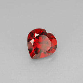 Granada Almandina Vermelho Natural 1,48ct, Formato de coração, VVS-VS